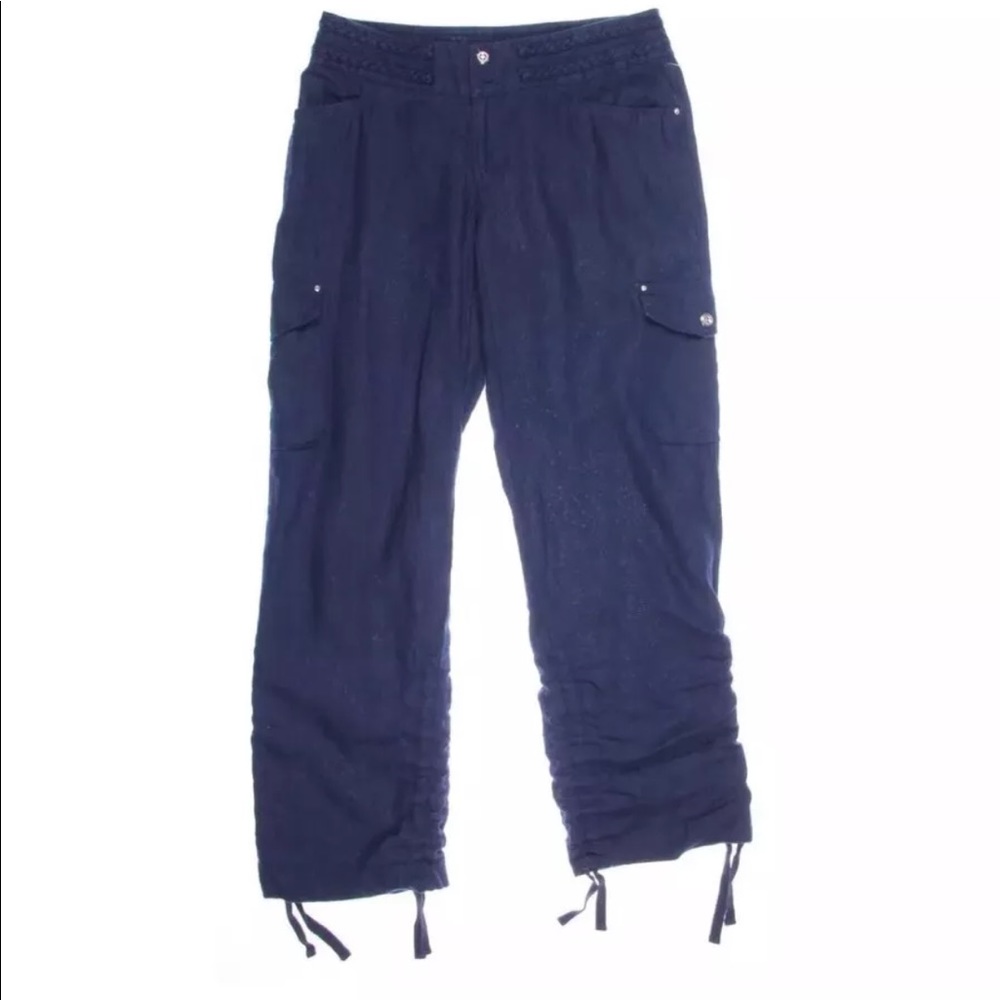Brand new INC navy cargo pants with braid d waist